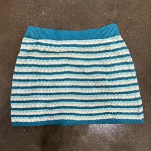 Wild Fable Size Large Crotchet Blue Striped Skirt